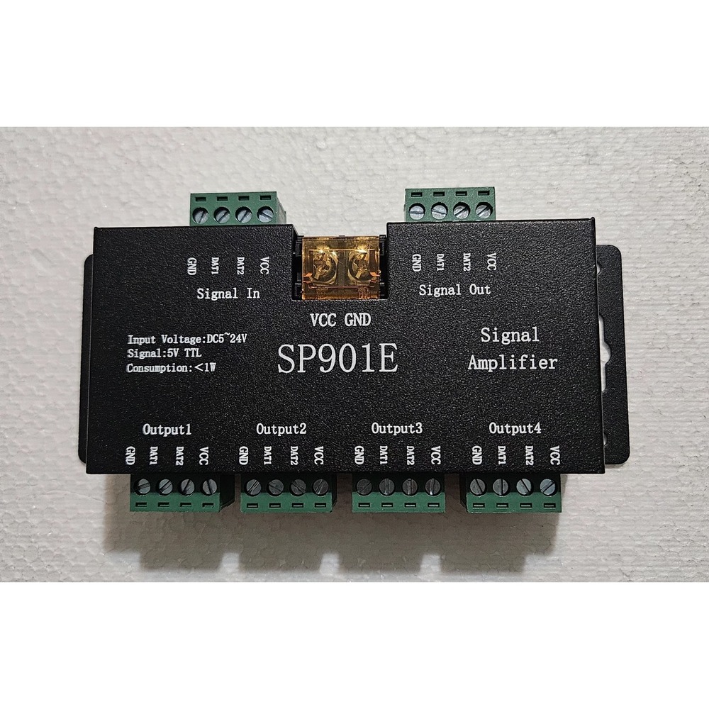 🤎SP901E LED Pixel WS2812B WS2811 SPI Signal Amplifier Repeater RGB Addressable